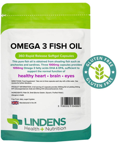 Omega 3 Fish Oil (30% DHA-EPA) 1000mg capsules (360 pack) - Authentic Vitamins