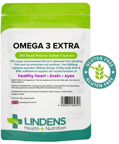 Omega 3 Fish Oil Extra (55% DHA-EPA) 1000mg capsules (360 pack) - Authentic Vitamins