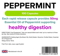 Peppermint Oil 50mg Capsules (100 pack) - Authentic Vitamins