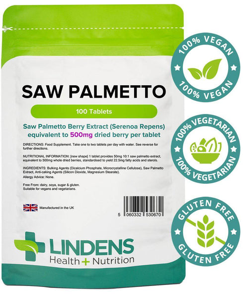 Saw Palmetto 500mg Tablets (100 pack) - Authentic Vitamins