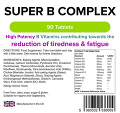 Super Vitamin B Complex (with probiotics) Tablets (90 pack) - Authentic Vitamins