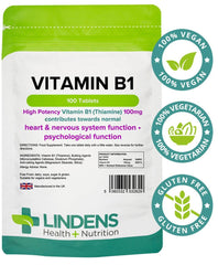 Vitamin B1 100mg Tablets (100 pack) - Authentic Vitamins