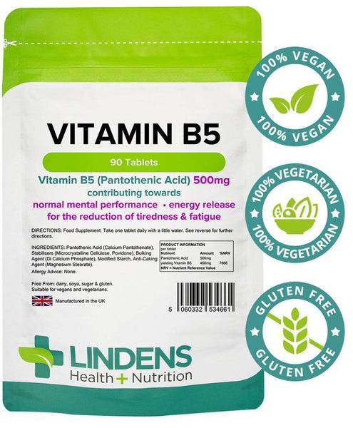 Vitamin B5 500mg Tablets (90 pack) - Authentic Vitamins
