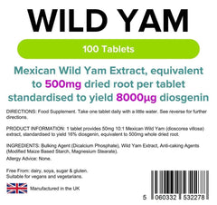 Wild Yam 500mg Tablets (100 pack) - Authentic Vitamins