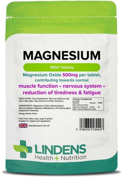 Magnesium Tablets (MgO 500mg) (1000 pack) - Authentic Vitamins